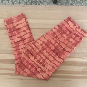 Athleta Orange Tie-Dye Leggings